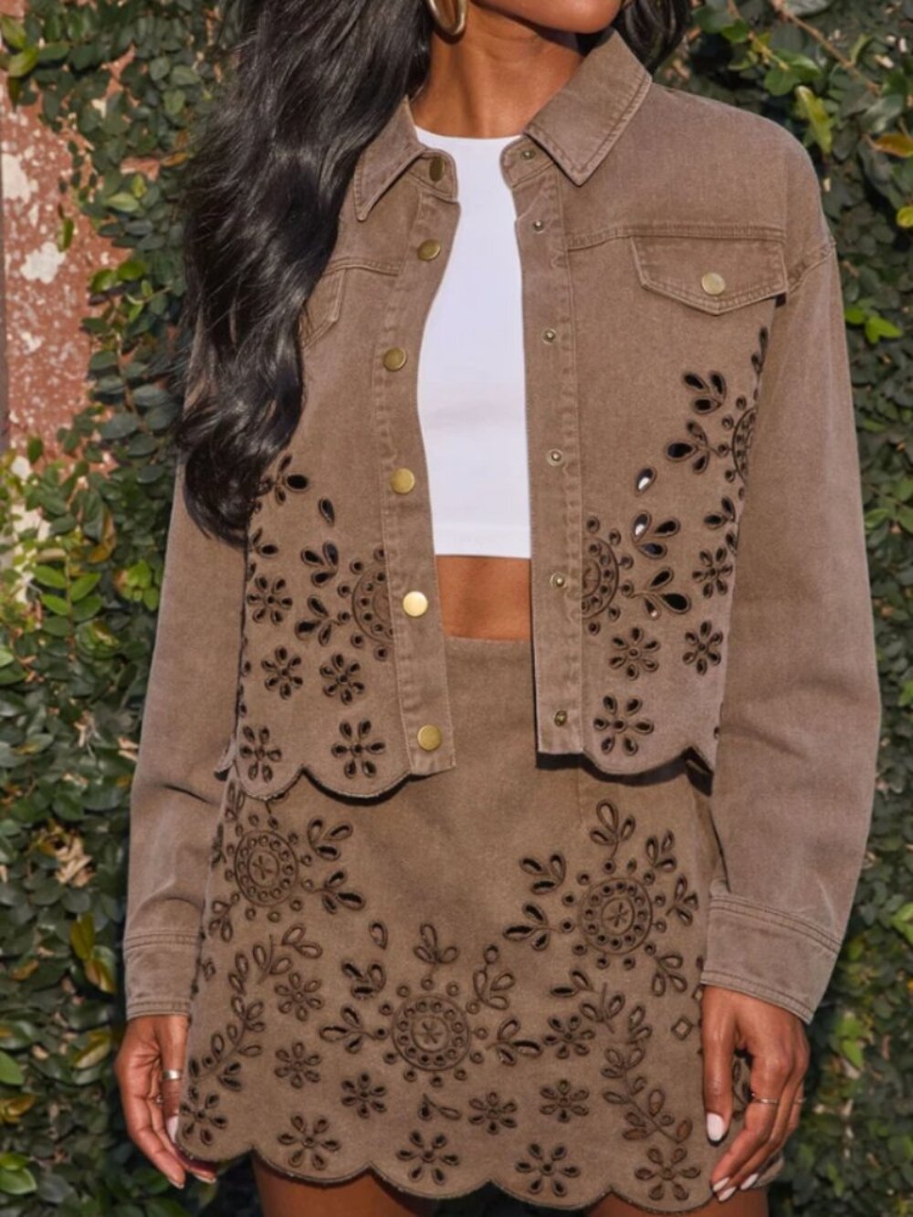 Fall in Bloom Cotton Floral Embroidered Eyelet Jacket